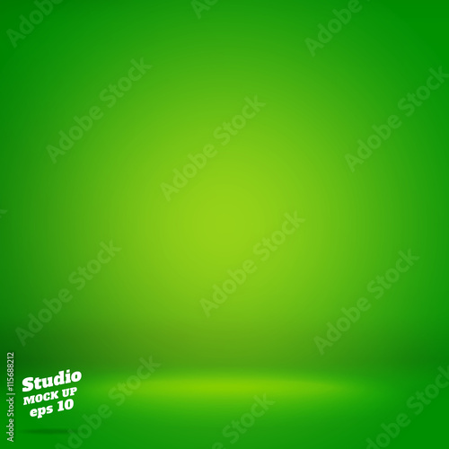Vector,Empty vivid lighting green studio room background ,Templa