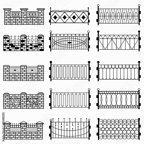 black fence isolated symbols