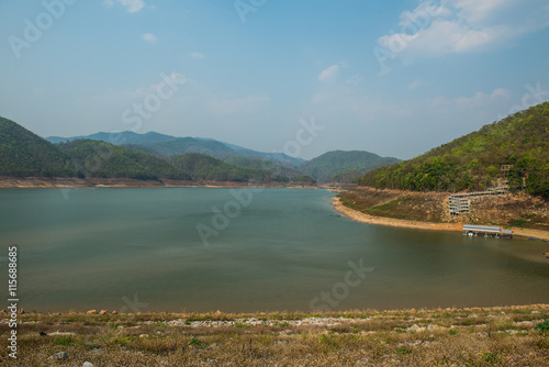 Landscape view of Mae Ngat Somboon Chon dam photo