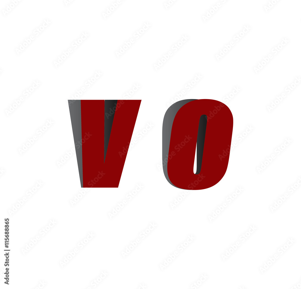 vo logo initial red and shadow vo logo initial red and shadow
