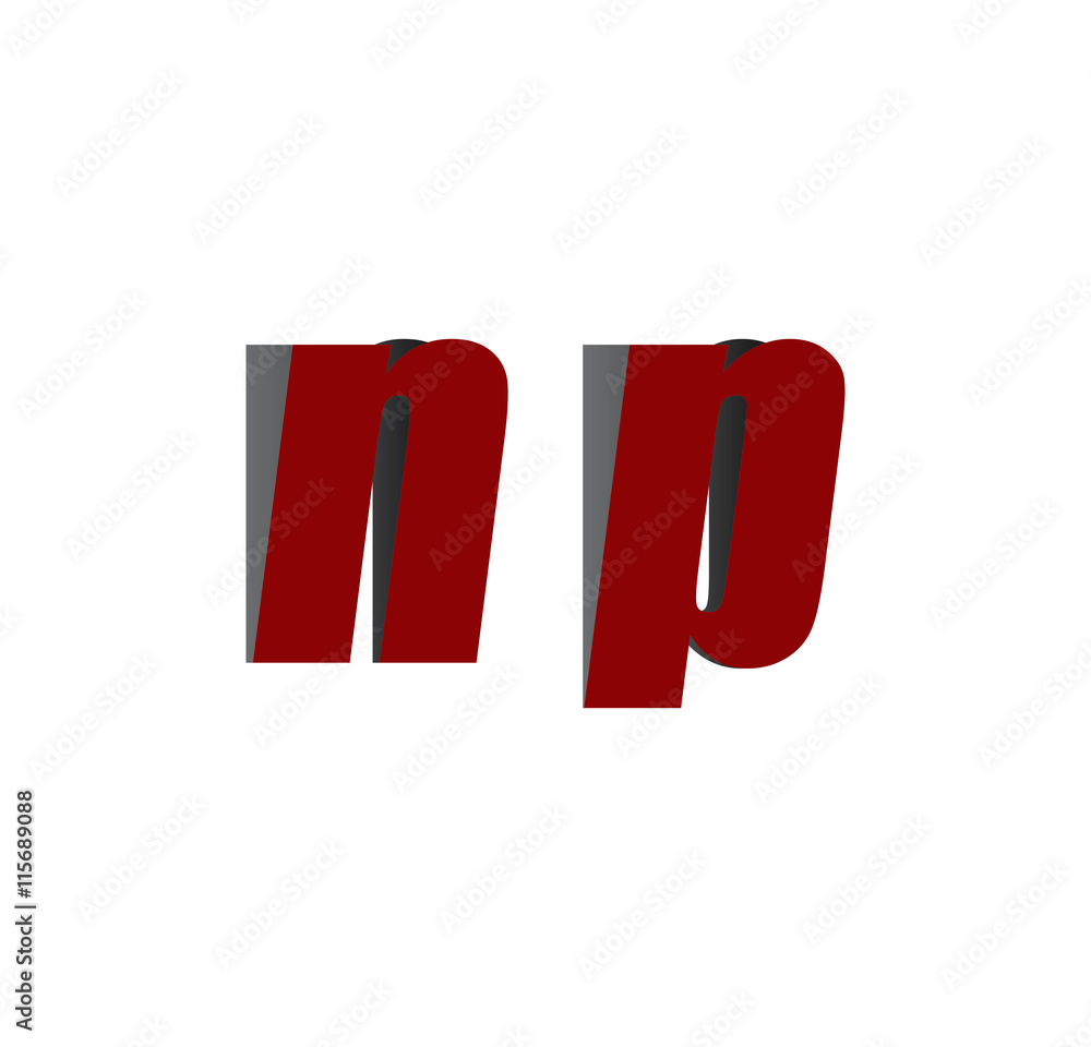 np logo initial red and shadow