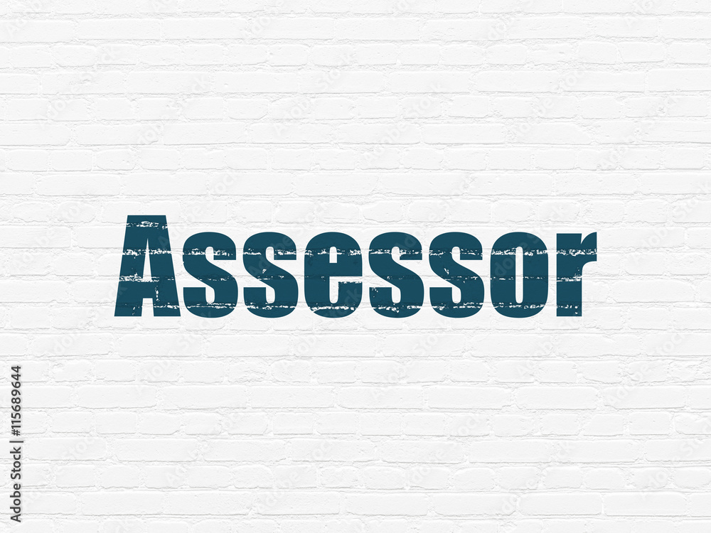 Insurance concept: Assessor on wall background Insurance concept: Assessor on wall background