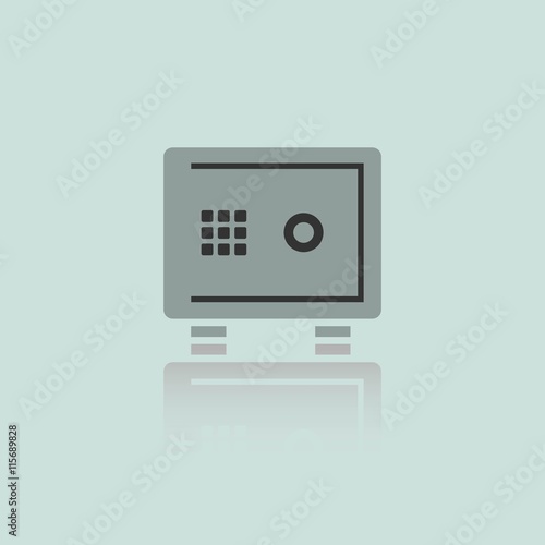 Icono de caja fuerte sobre un fondo azul