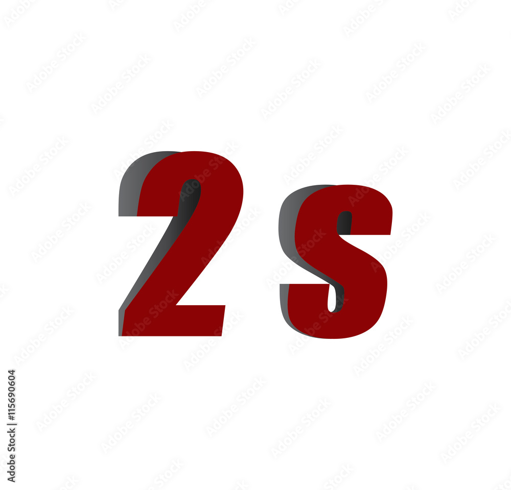 2s logo initial red and shadow 2s logo initial red and shadow