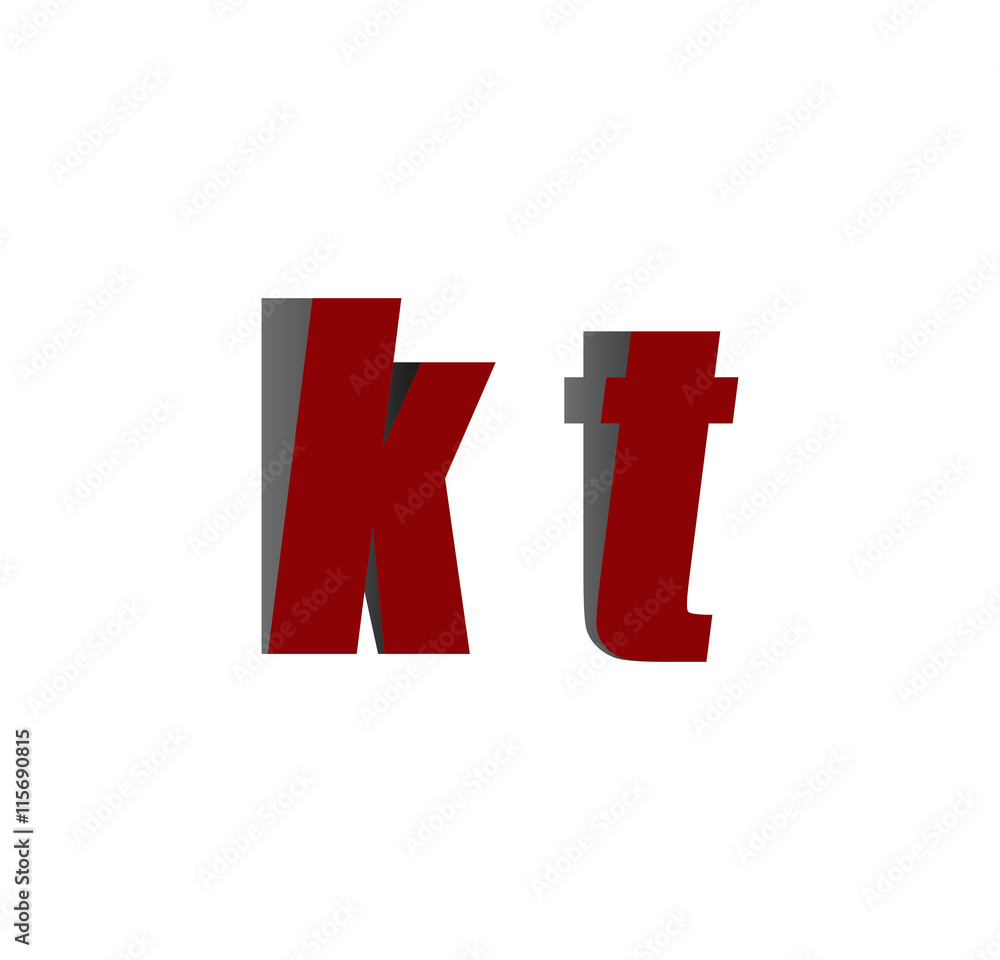 Obraz premium kt logo initial red and shadow