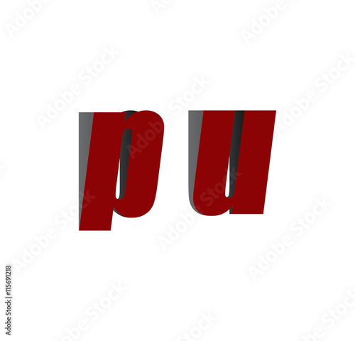 pu logo initial red and shadow