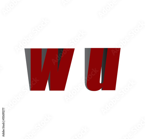 Free Download wu logo initial red and shadow - GFXLoad