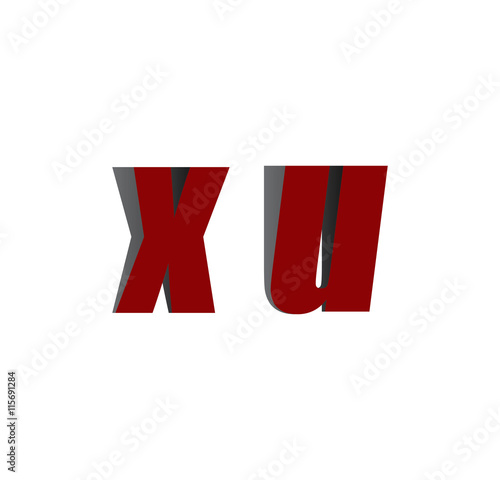 xu logo initial red and shadow