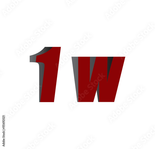 Free Download 1w logo initial red and shadow - GFXLoad