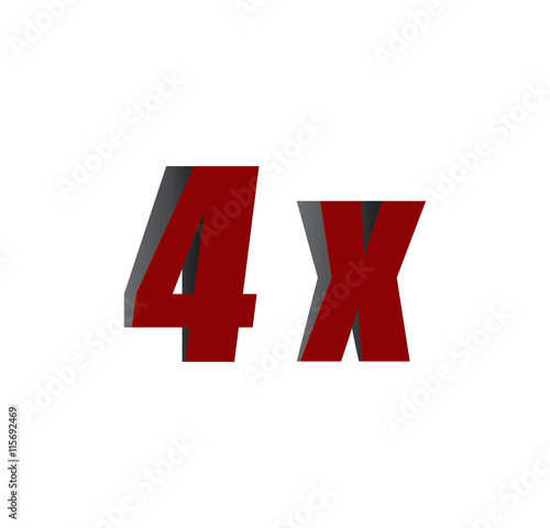 Free Download 4x logo initial red and shadow - GFXLoad