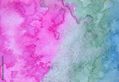 Beautiful watercolor abstract background in pink, gray and blue colors