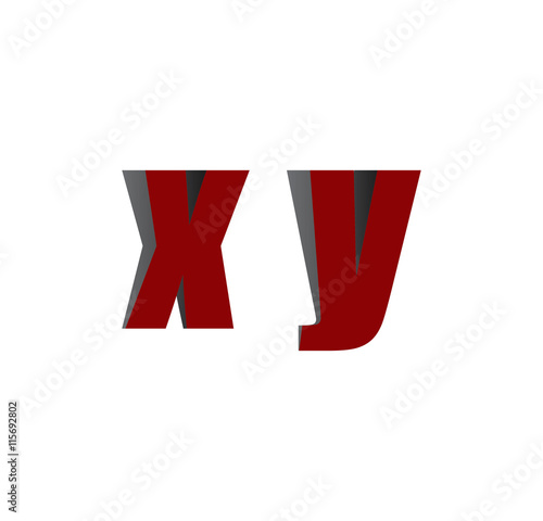 xy logo initial red and shadow