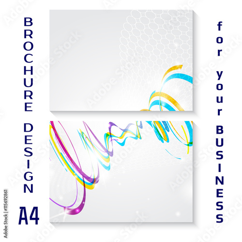 Vector  brochure template design with technology , line elements. A4 poster