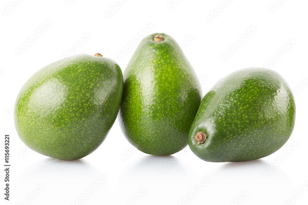 Avocados group isolated on white, clipping path Avocados group isolated on white, clipping path