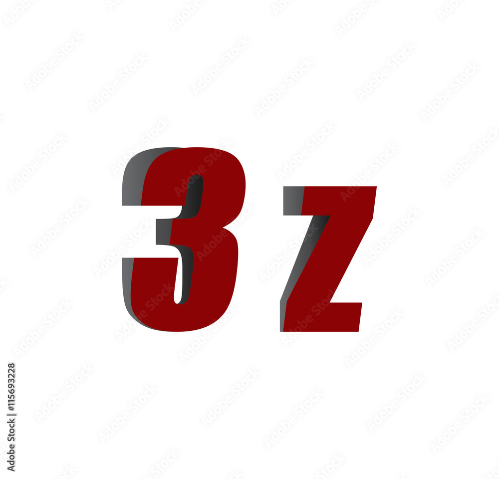 3z logo initial red and shadow 3z logo initial red and shadow