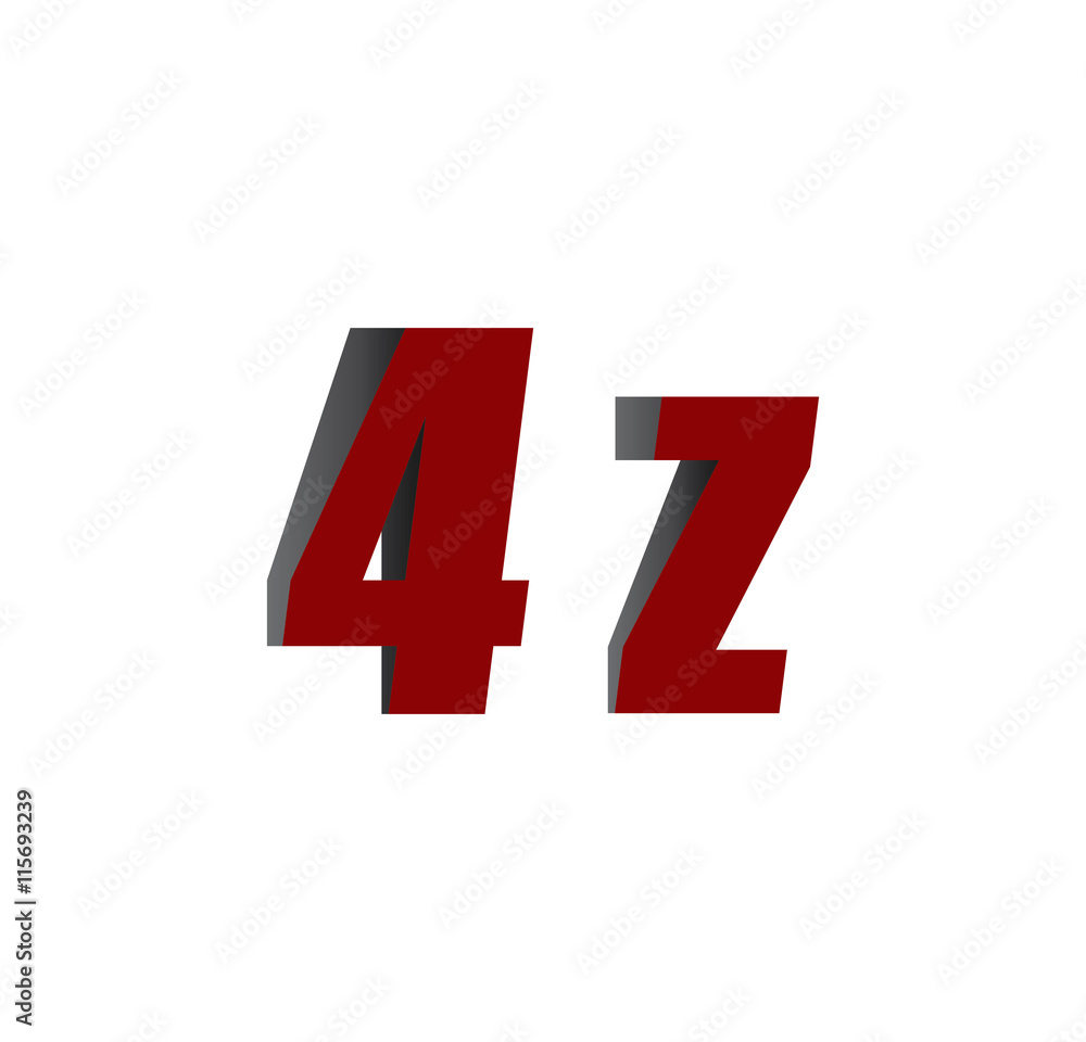 4z logo initial red and shadow 4z logo initial red and shadow