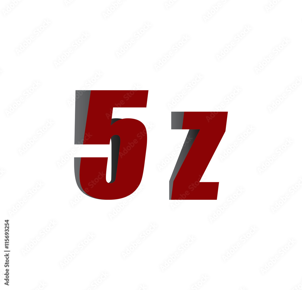 5z logo initial red and shadow