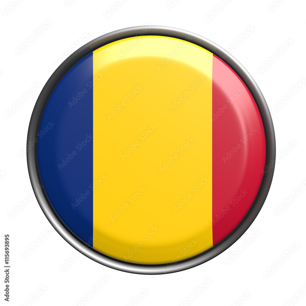 Fototapeta premium Silhouette of Republic of Chad button