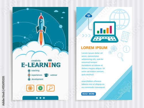 Project Online e-learning concepts and Set of Banners.