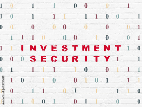 Safety concept: Investment Security on wall background