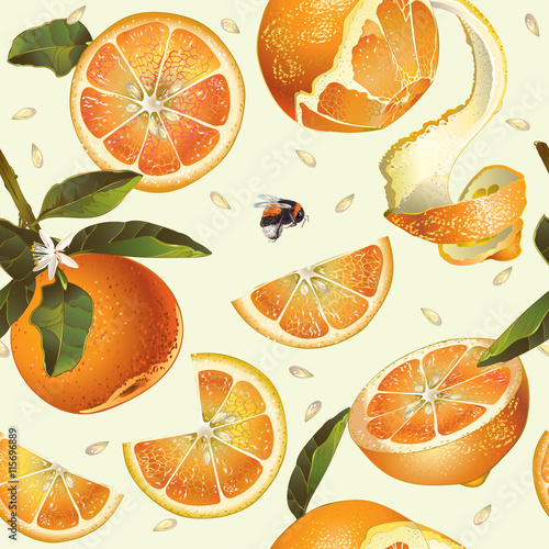 Vector orange seamless pattern.