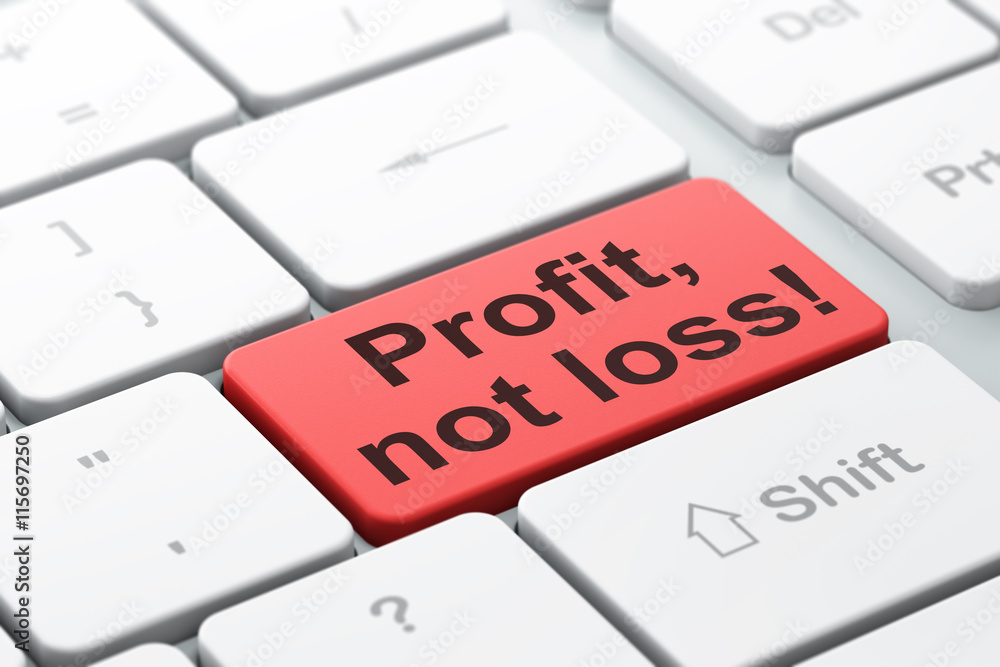 Business concept: Profit, Not Loss! on computer keyboard background Business concept: Profit, Not Loss! on computer keyboard background