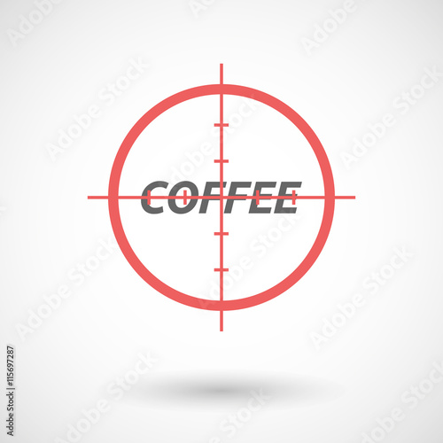 Isolated red crosshair icon with the text COFFEE