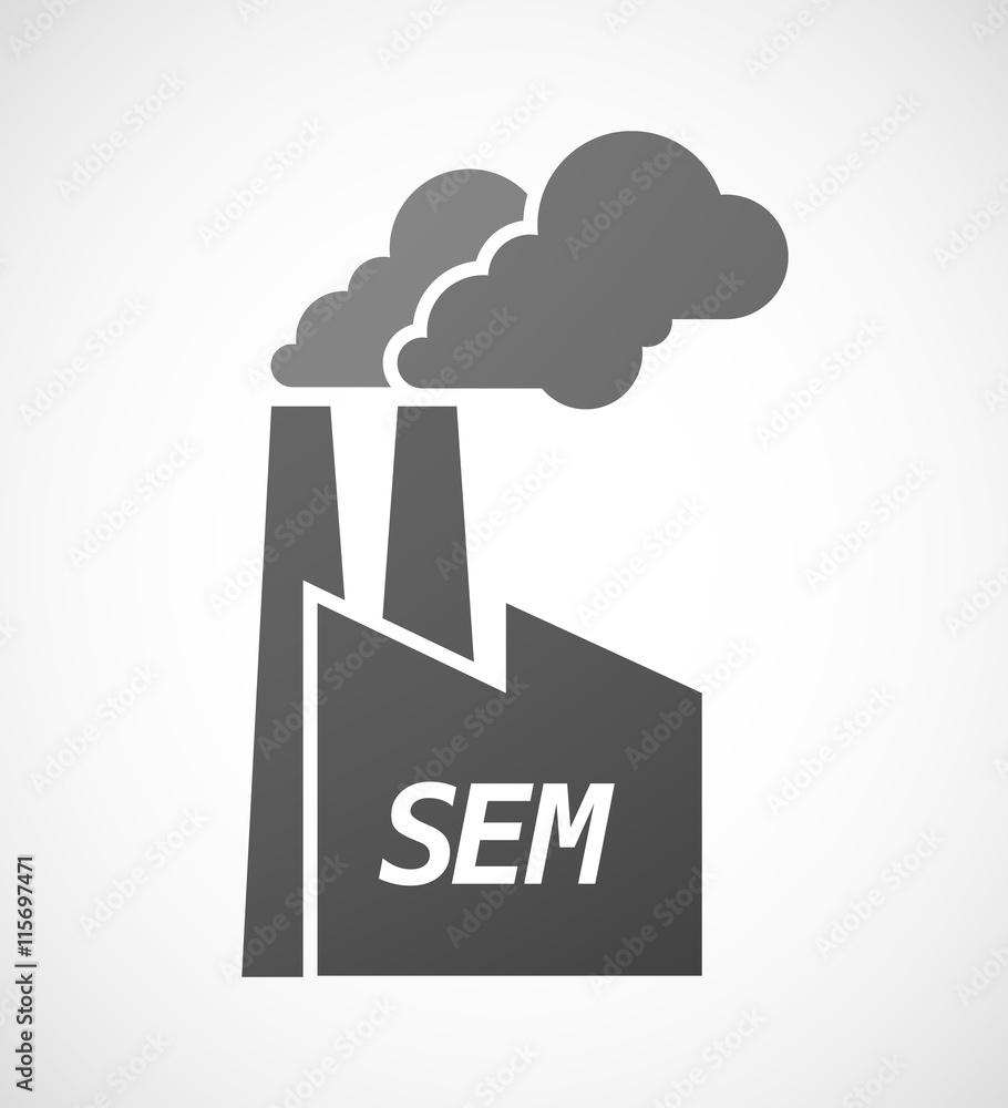 Isolated industrial factory icon with the text SEM Isolated industrial factory icon with the text SEM