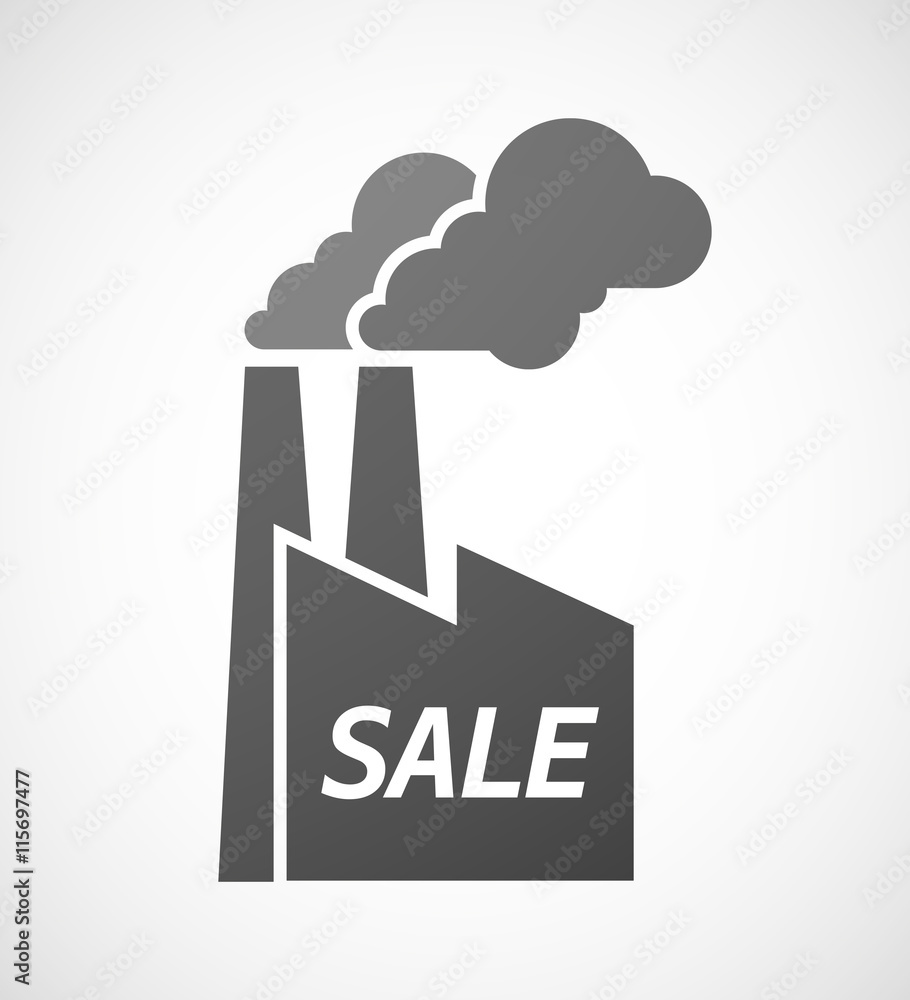 Isolated industrial factory icon with    the text SALE