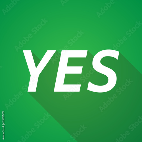 Long shadow illustration of    the text YES