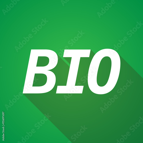 Long shadow illustration of  the text  BIO