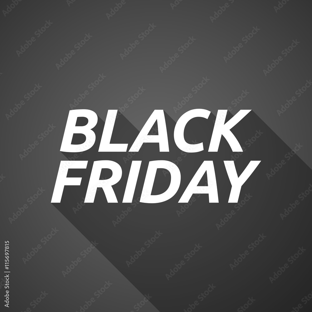 Long shadow illustration of    the text BLACK FRIDAY