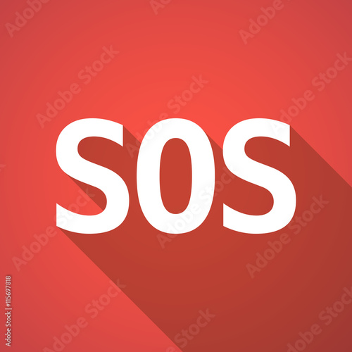 Long shadow illustration of    the text SOS
