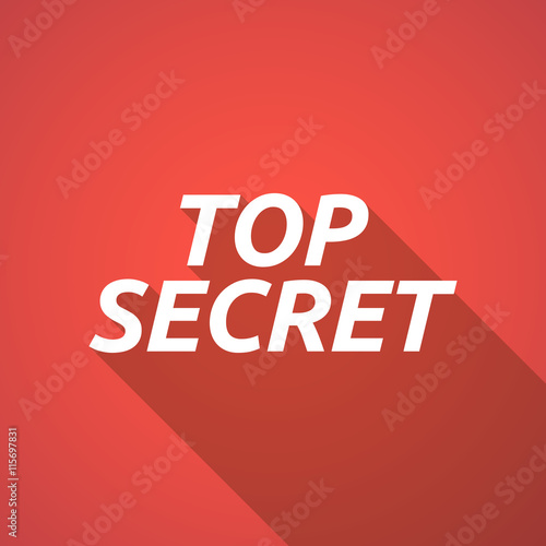 Long shadow illustration of    the text TOP SECRET