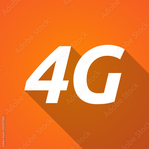 Long shadow illustration of    the text 4G