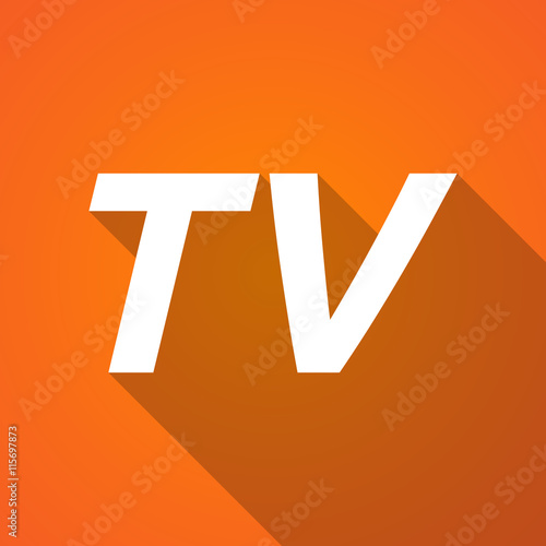 Long shadow illustration of    the text TV