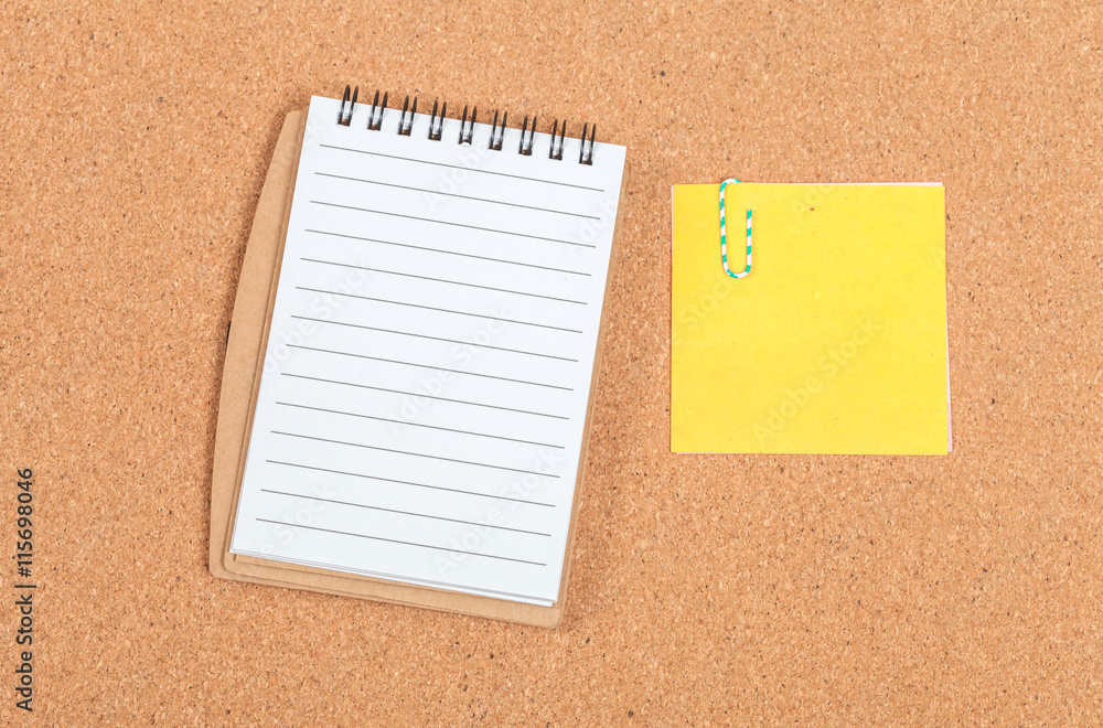 book note on cork board book note on cork board