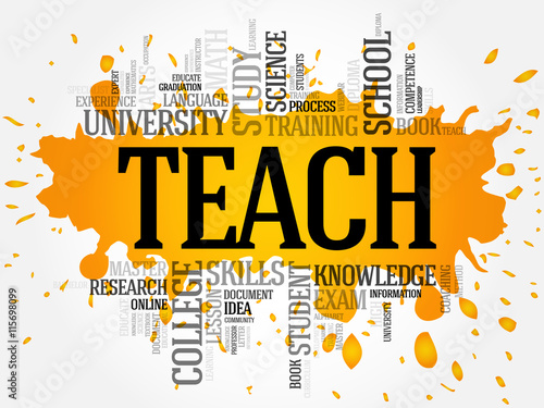 TEACH word cloud collage, education concept background