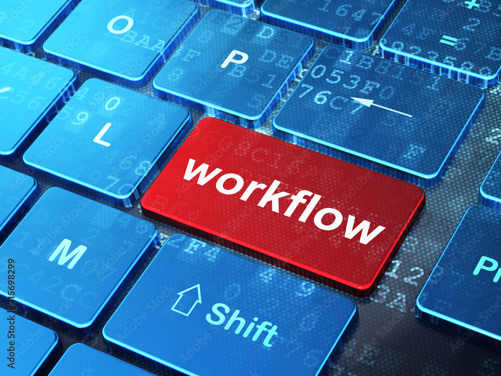 Fototapeta premium Business concept: Workflow on computer keyboard background