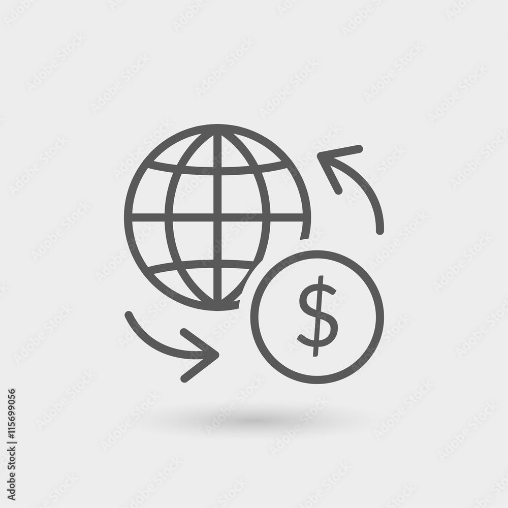 wire transfer thin line icon wire transfer thin line icon