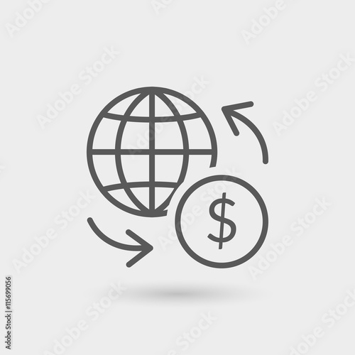 wire transfer thin line icon