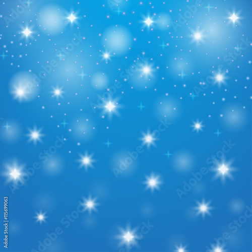 Bokeh. Holiday defocused lights. Christmas background. Shiny stars. New year wallpapers. Winter magic pattern. Vector illustration.  