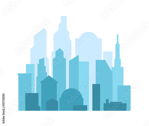 Vector cityscape background with aerial perspective