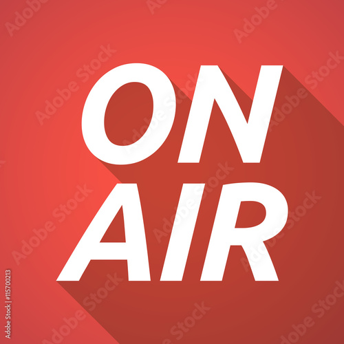 Long shadow illustration of    the text ON AIR