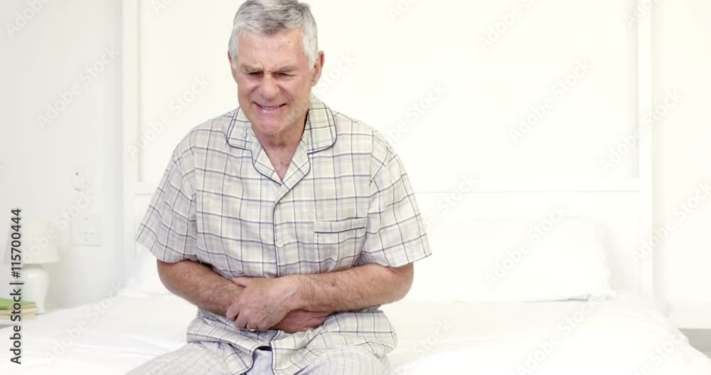 Senior woman with stomach ache Senior woman with stomach ache
