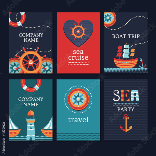Set of marine cards