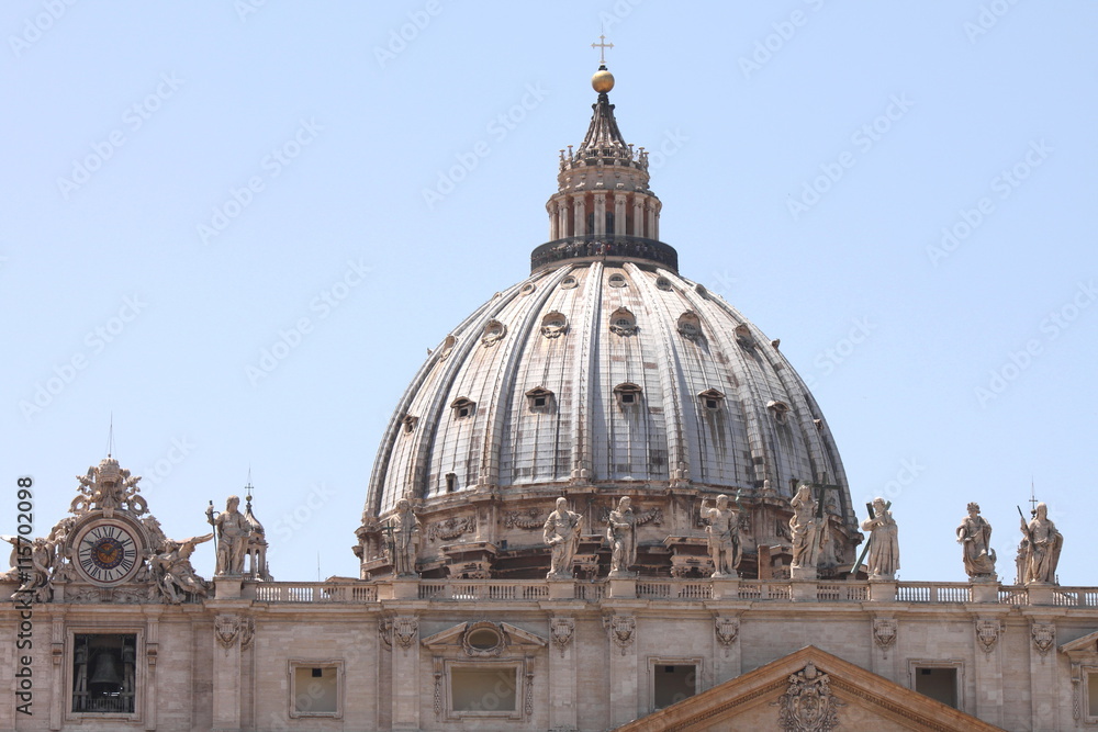 Vatican city. Basilica. Fragments of St. Peter's Square. Italy, Rome.
