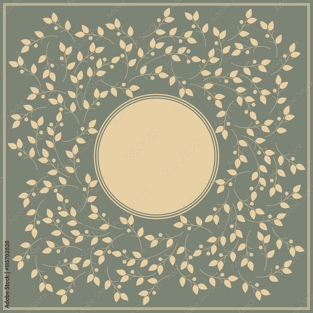 Elegant floral frame with leaves and branches Elegant floral frame with leaves and branches