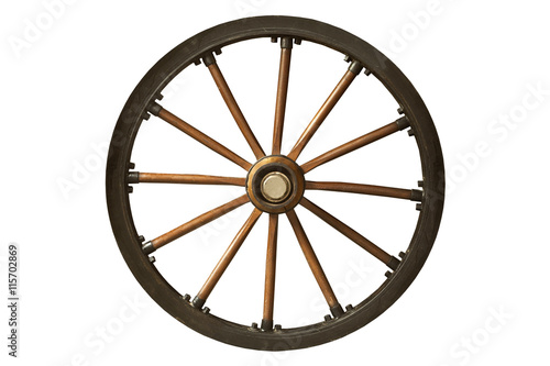 brown and black old wooden wheel