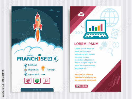 Project Franchise concepts and Set of Banners. Vector Illustrati